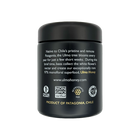 back side of ulmo honey jar, with certifications, product of Patagonia, Chile